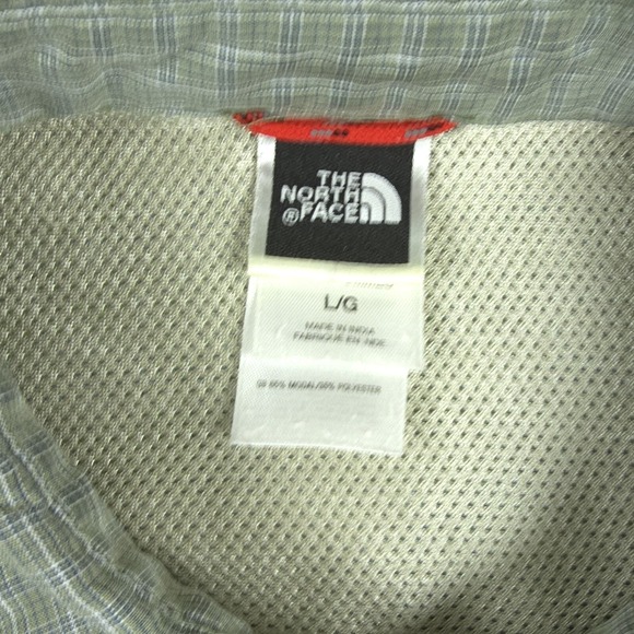 The‎ North Face Mens Large Hiking Style Green Check Short Sleeve Button Shirt - Picture 8 of 15
